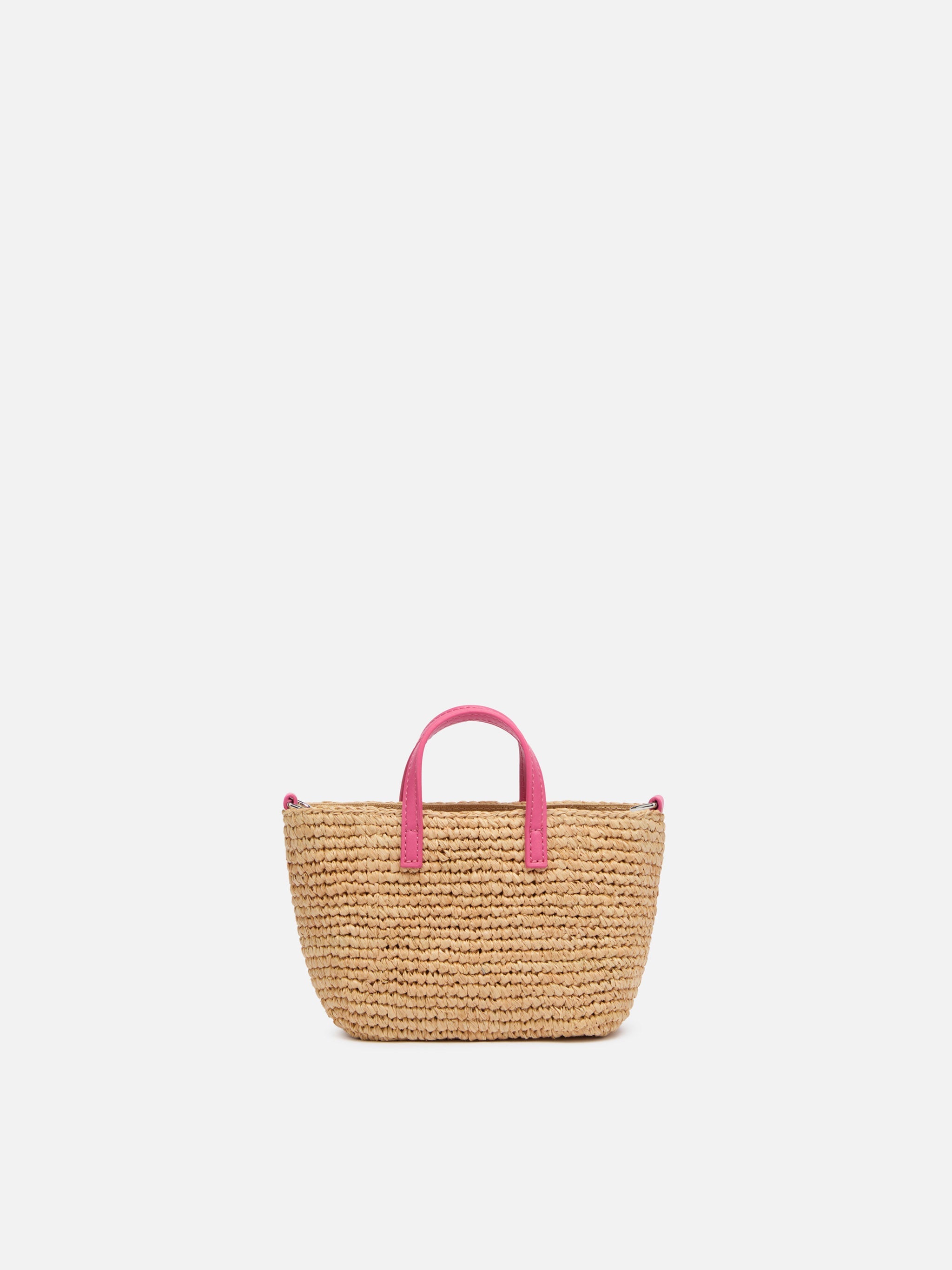 Rafia City Micro Bag beige con ricamo Saint Barth