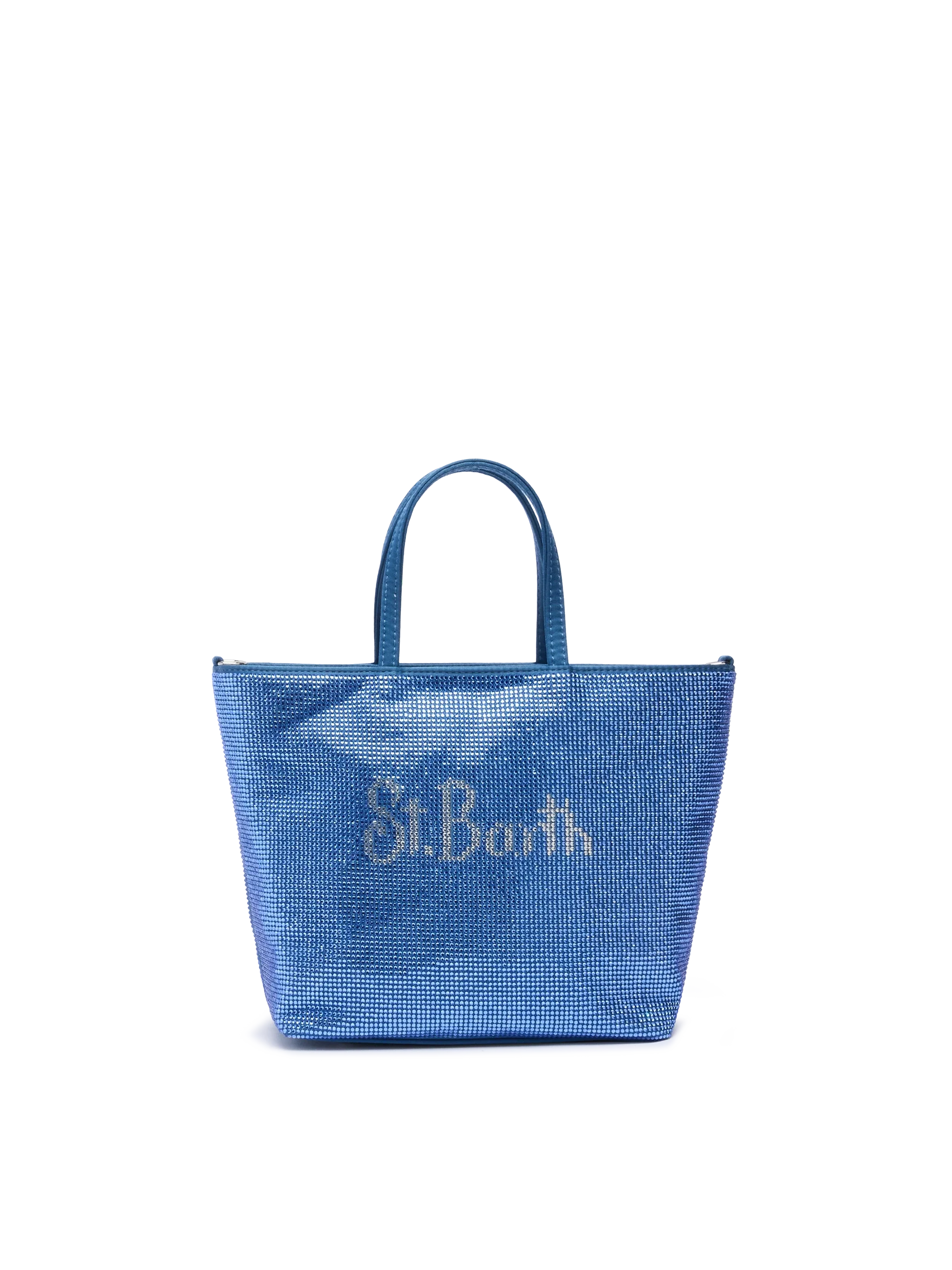 Strass Mini Bag con strass blu avio