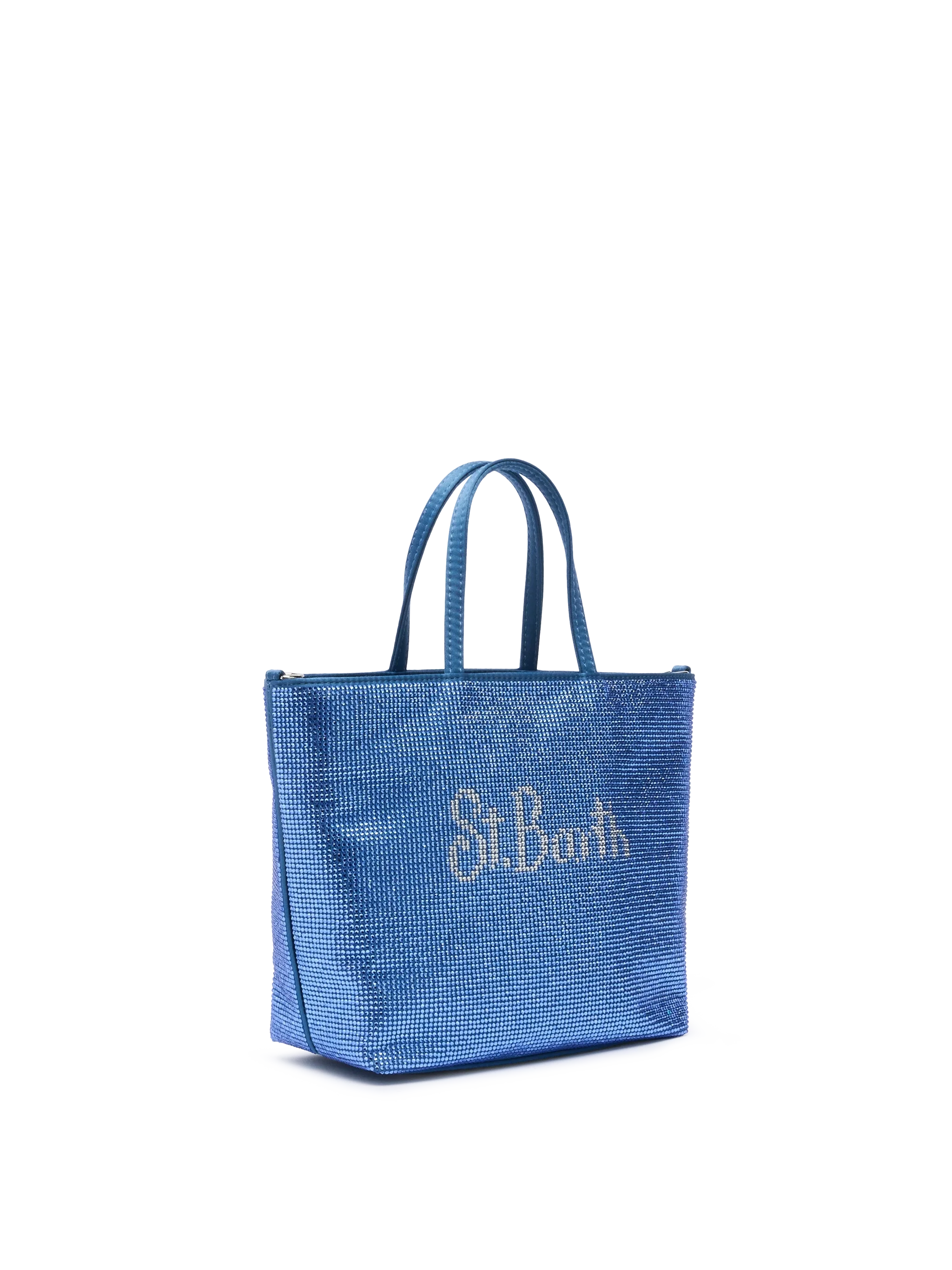 Strass Mini Bag con strass blu avio