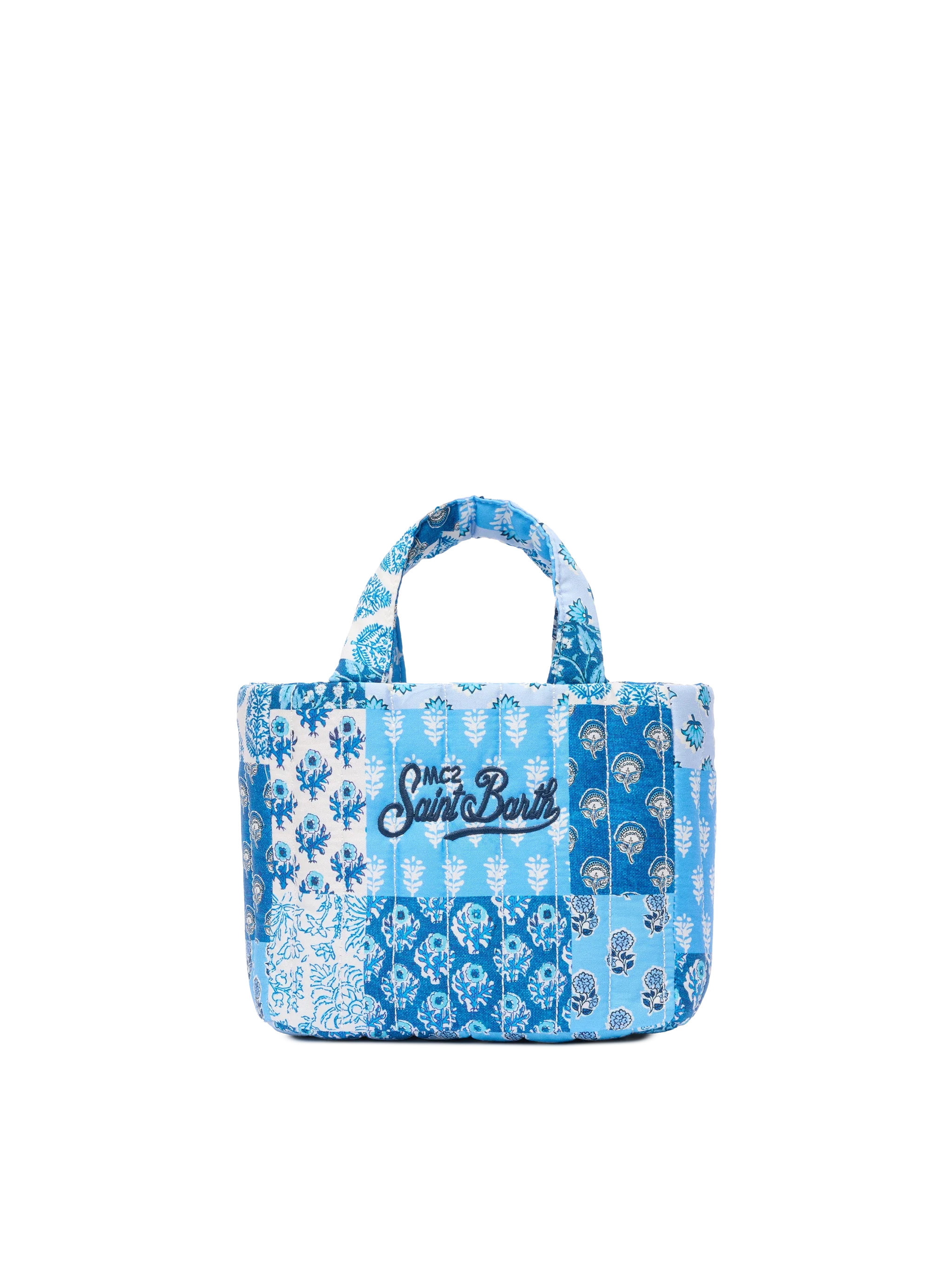Soft Tote Mini Bag trapuntata con stampa a fiori