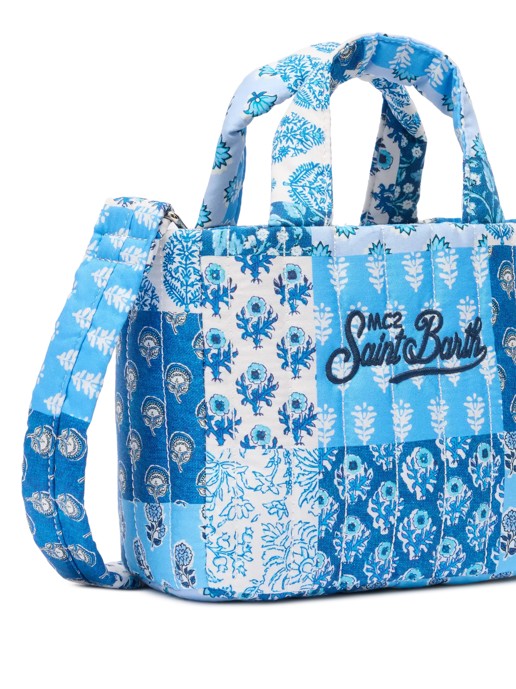Soft Tote Mini Bag trapuntata con stampa a fiori