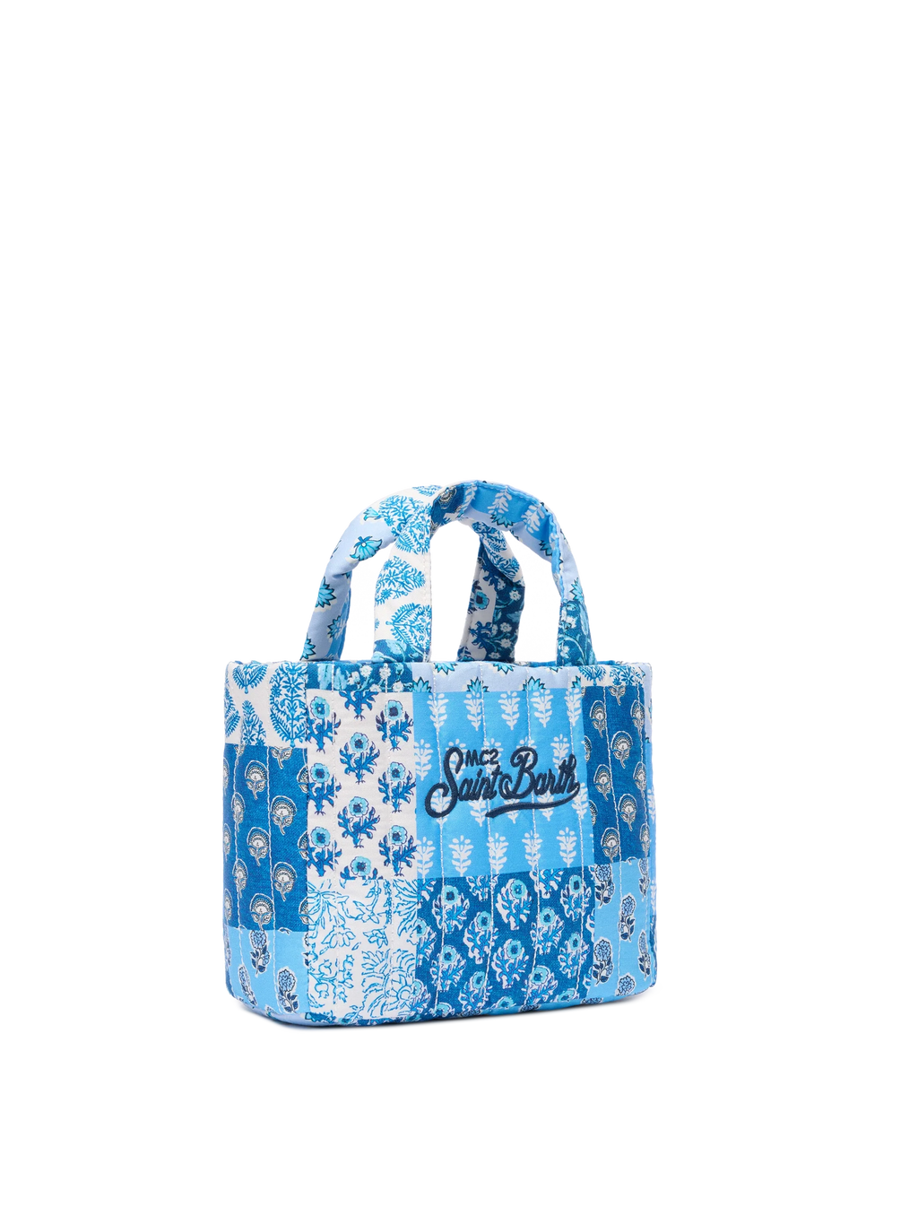 Soft Tote Mini Bag trapuntata con stampa a fiori