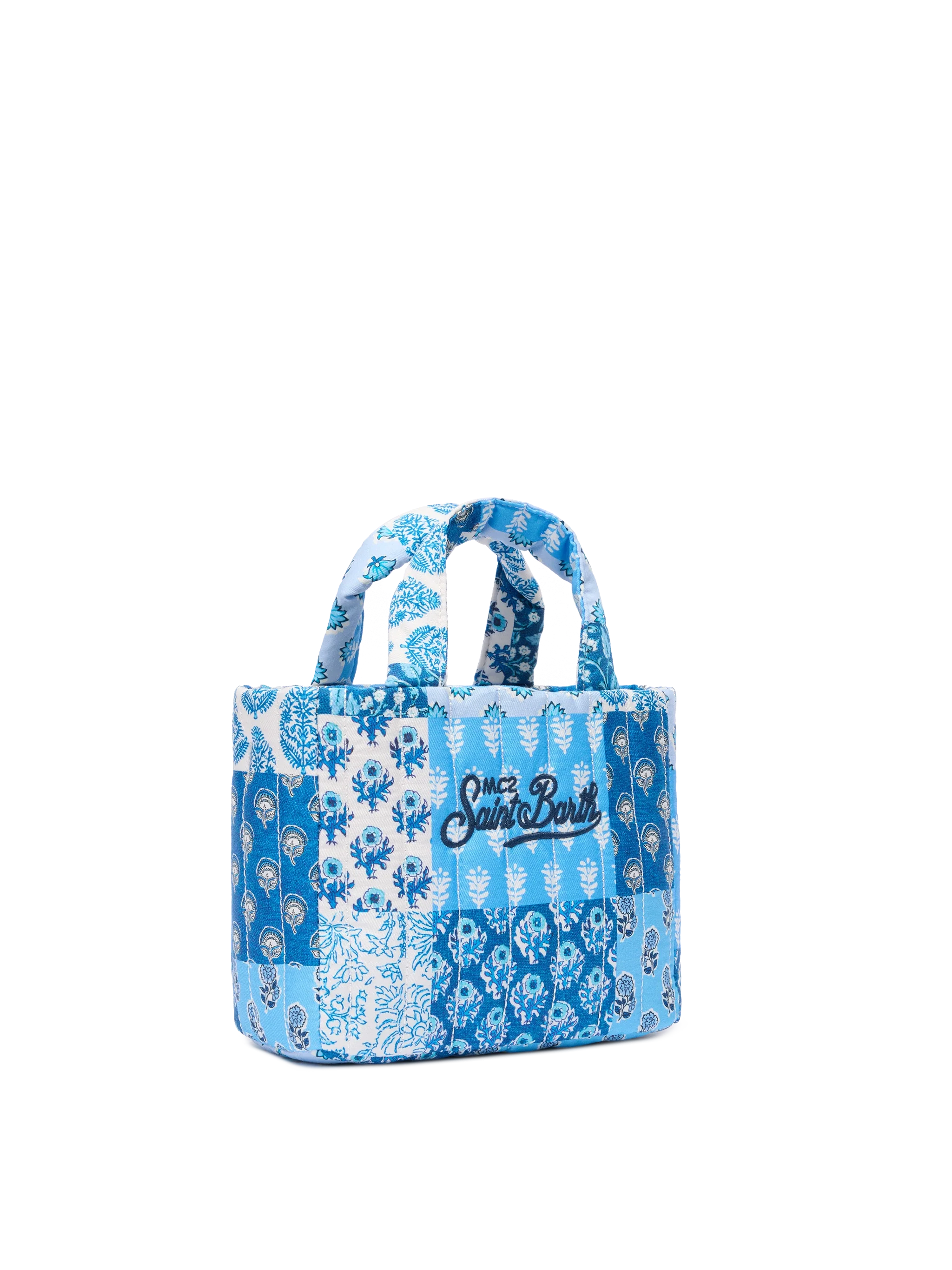 Soft Tote Mini Bag trapuntata con stampa a fiori