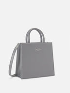 Borsa Shop Bag Midi pelle grigia