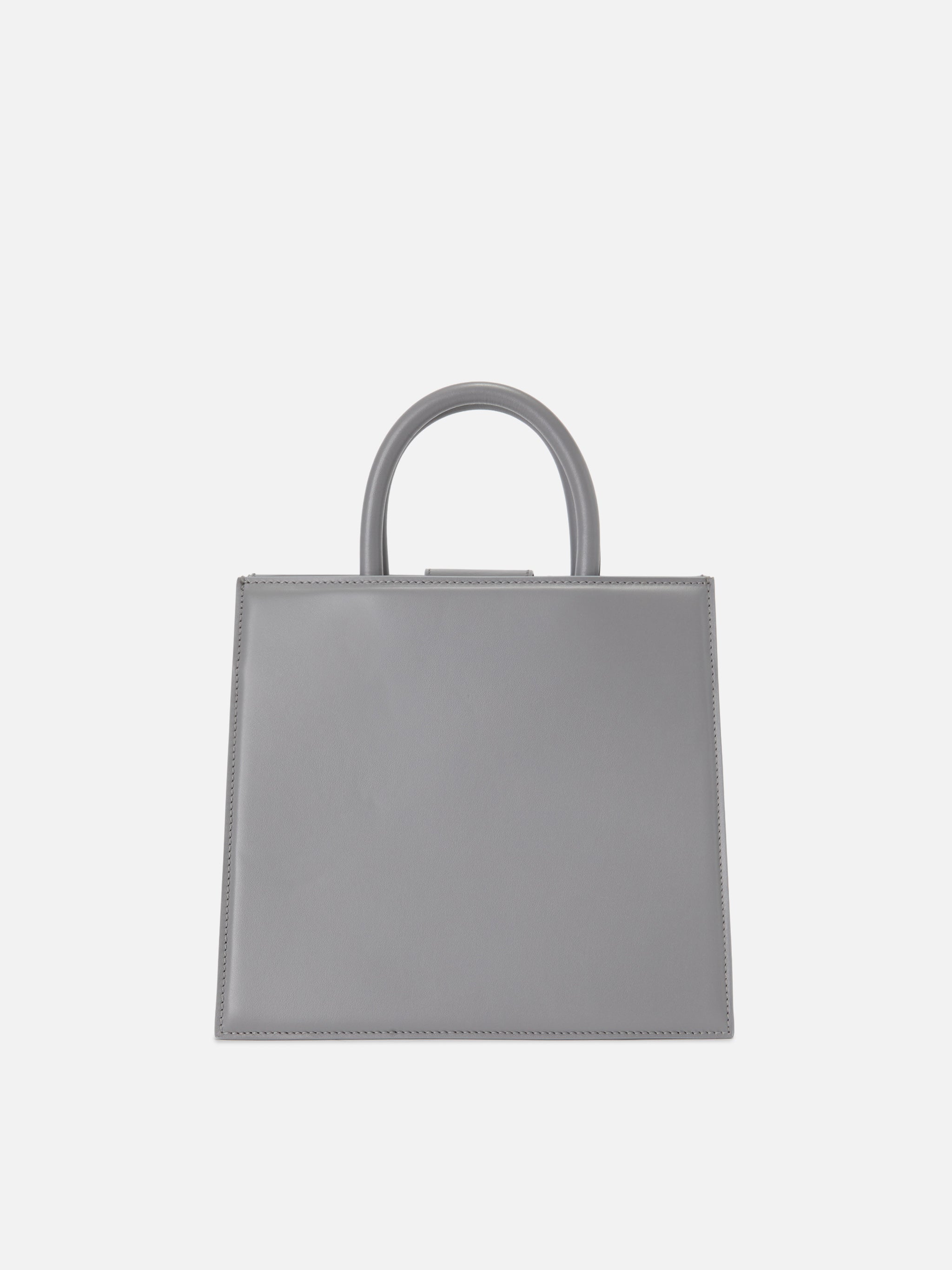 Borsa Shop Bag Midi pelle grigia