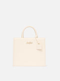 Shop Bag Midi in pelle bianco avorio