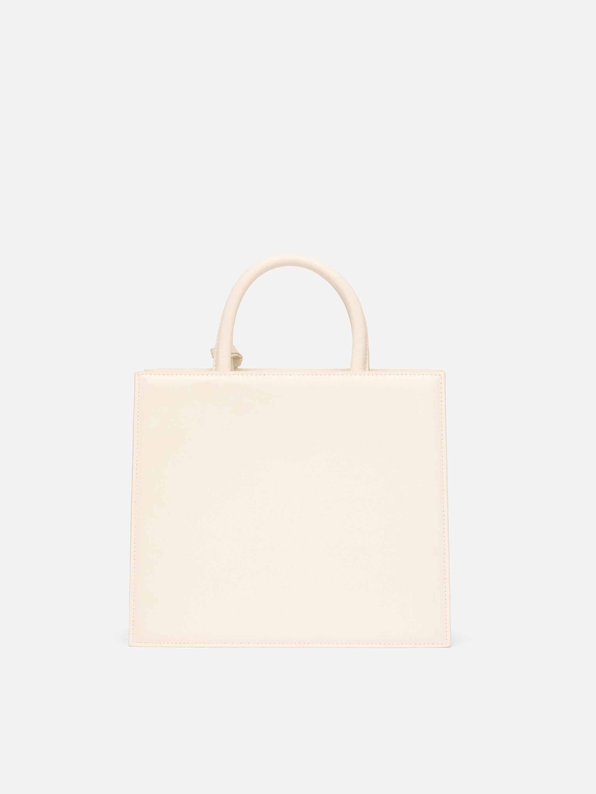 Shop Bag Midi in pelle bianco avorio