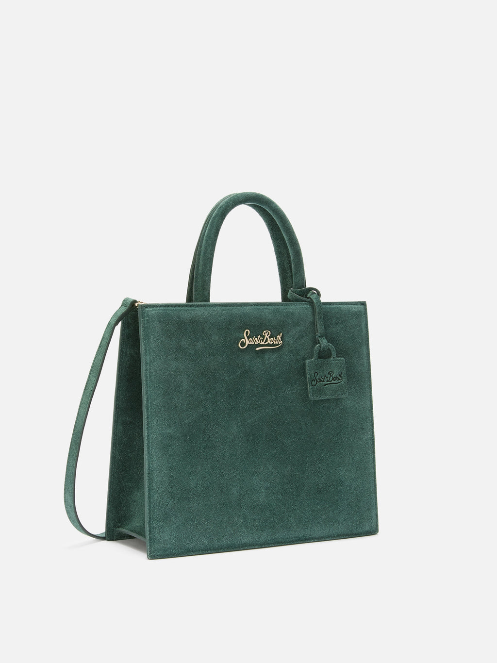 Borsa Shop Bag Midi suede verde