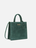 Borsa Shop Bag Midi suede verde