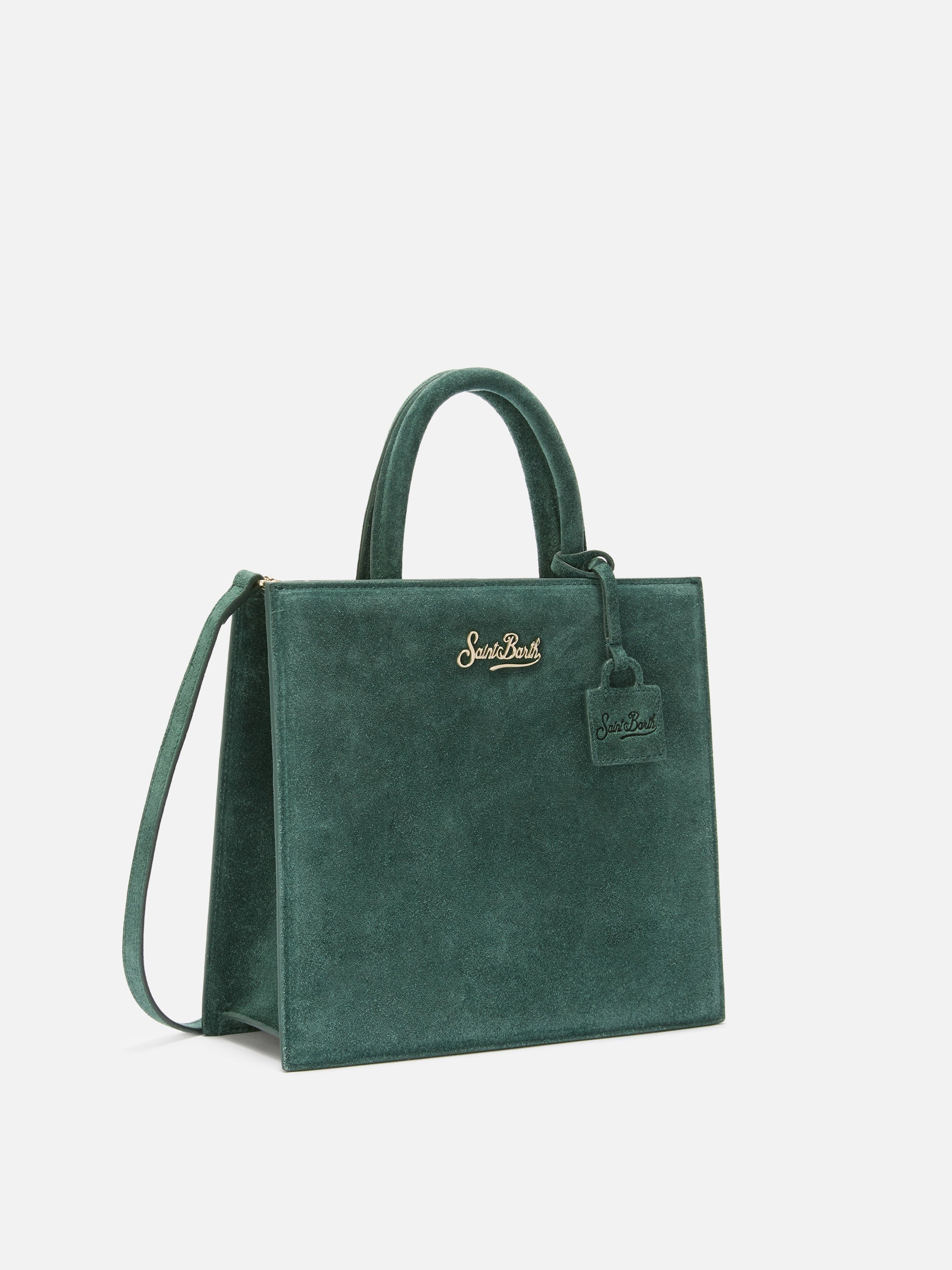 Borsa Shop Bag Midi suede verde