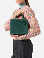 Borsa Shop Bag Midi suede verde