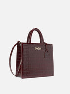Borsa Shop Bag Midi stampa coccodrillo bordeaux