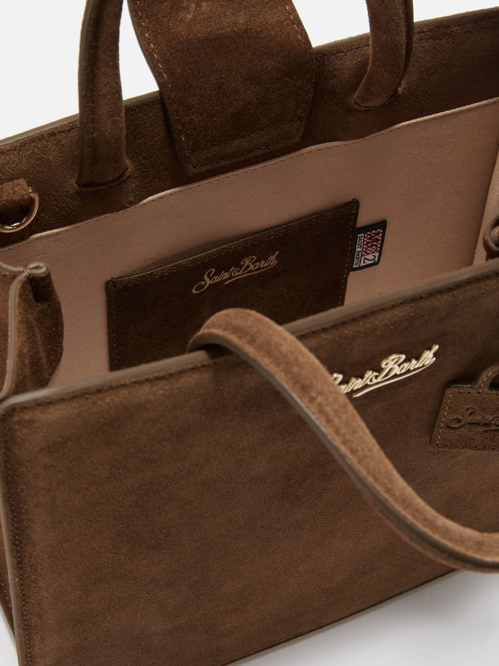 Borsa a mano Shop Bag Midi in pelle scamosciata marrone