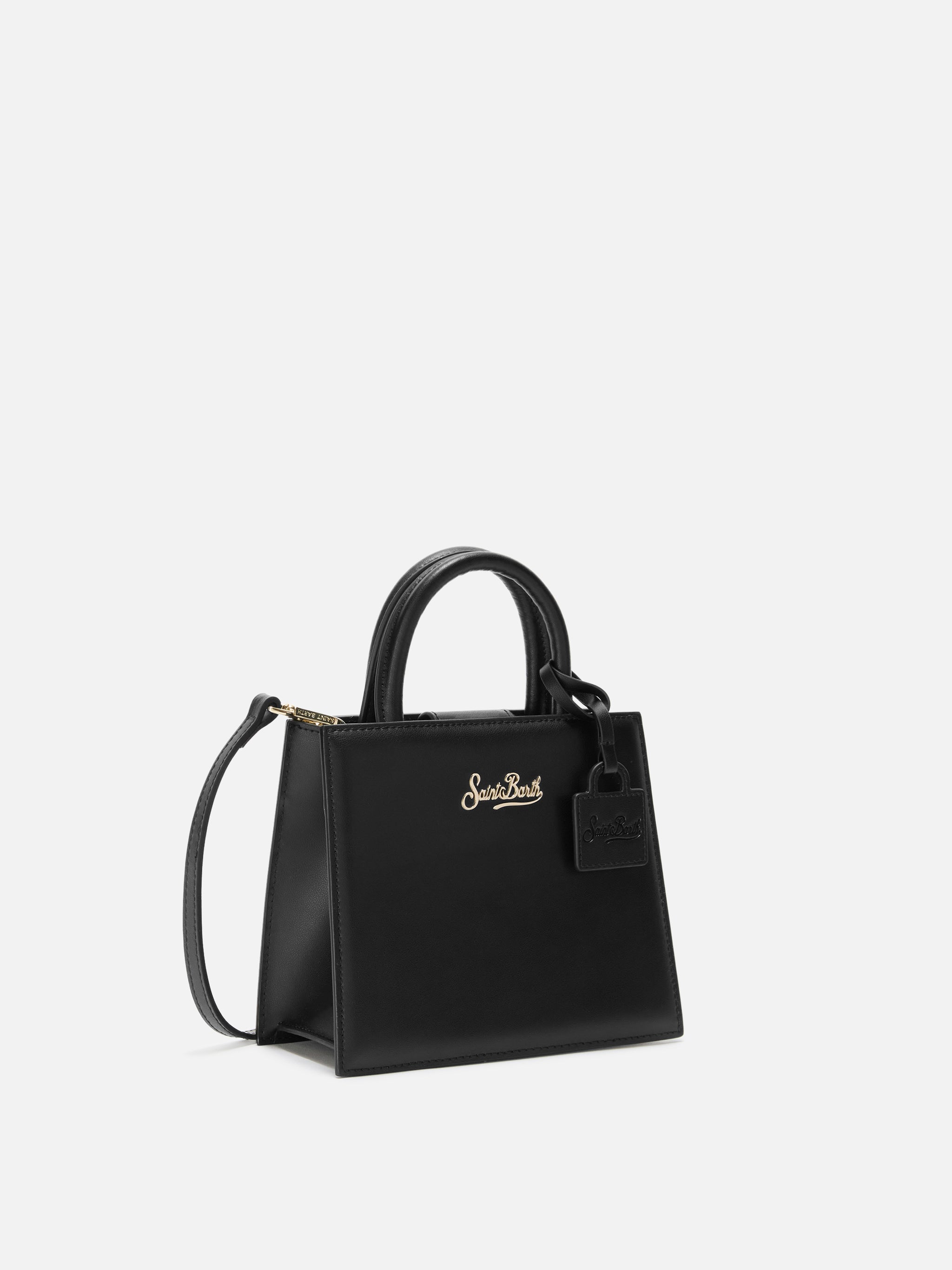 Borsa a mano Shop Bag Mini in pelle nera