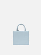 Shop Bag Mini in pelle azzurra