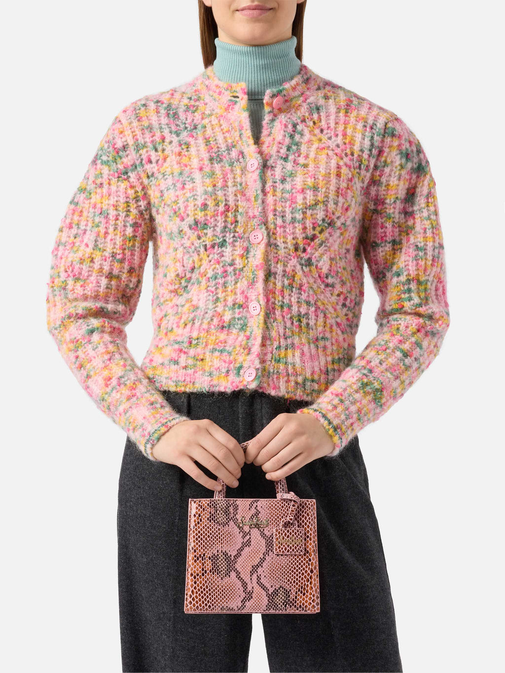 Borsa Shop Bag Mini stampa pitone rosa