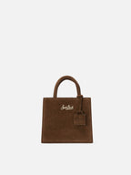 Borsa Shop Bag Mini suede marrone
