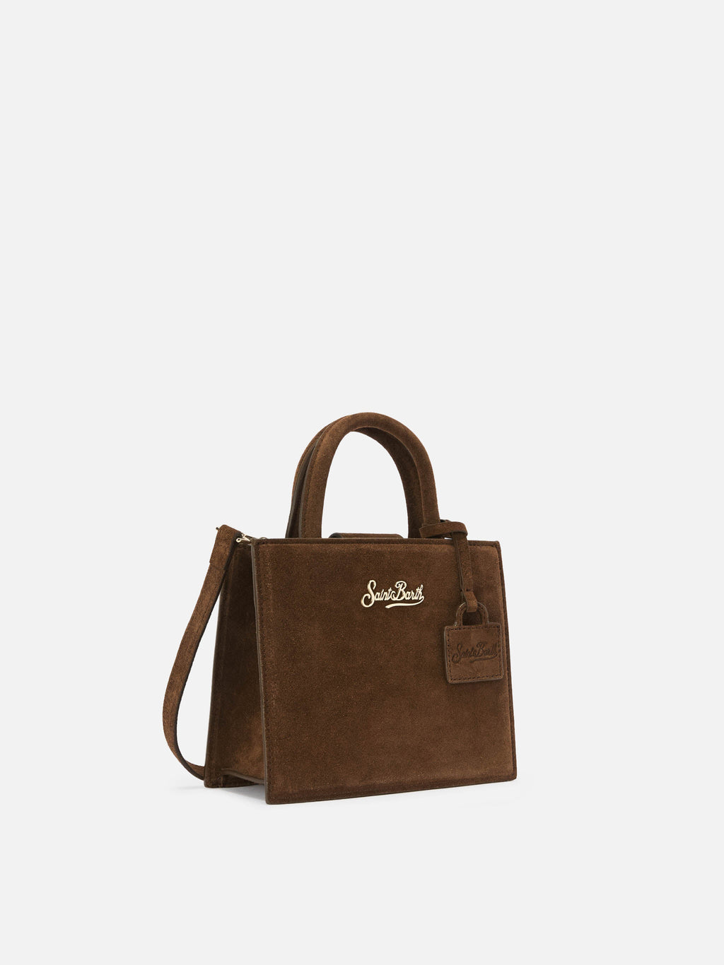 Borsa Shop Bag Mini suede marrone