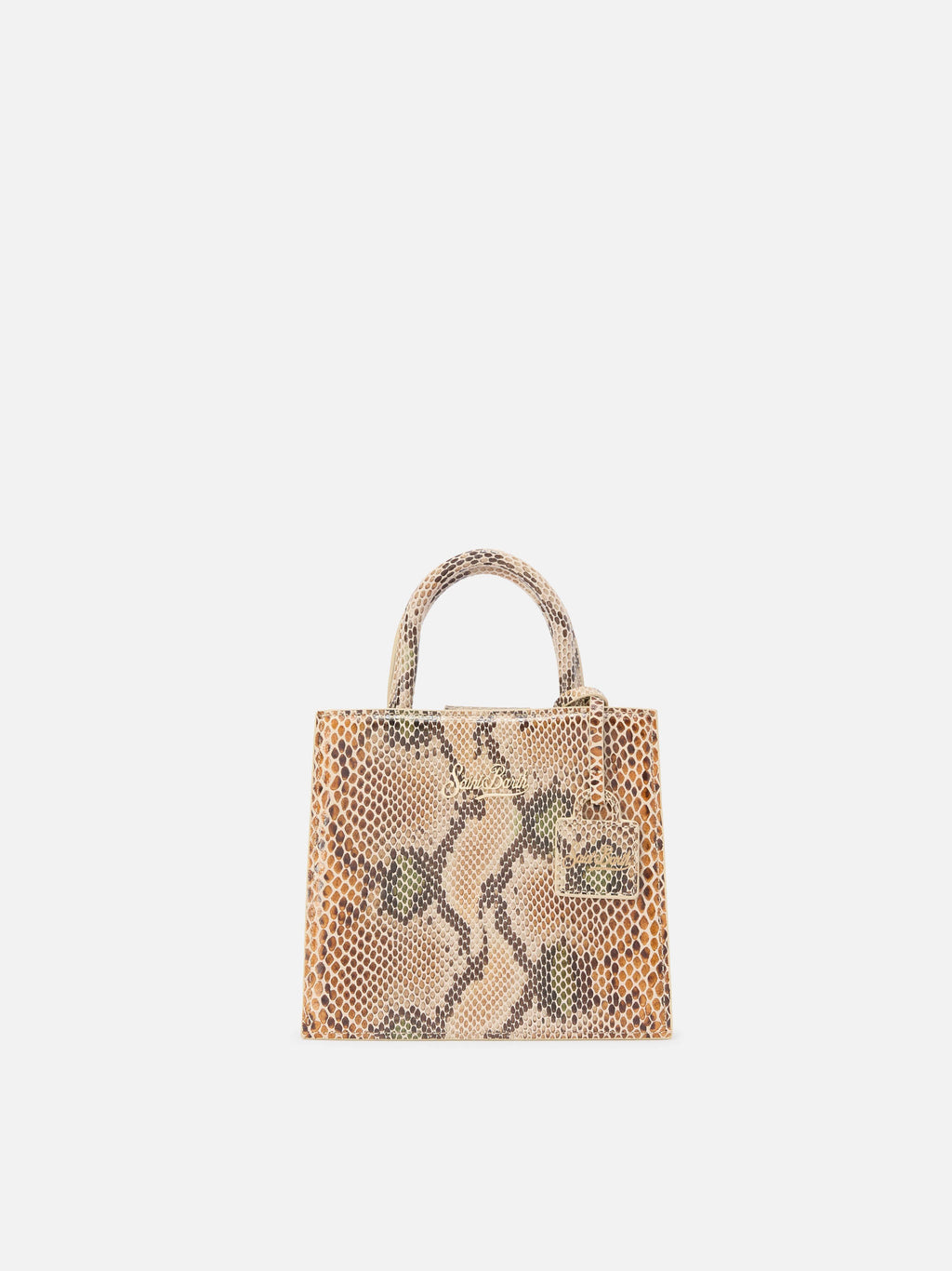 Borsa Shop Bag Mini stampa pitone beige