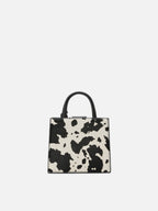 Borsa Shop Mini strutturata in cavallino con fantasia muccata