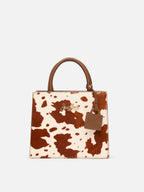 Shop Bag Midi in cavallino con stampa muccata