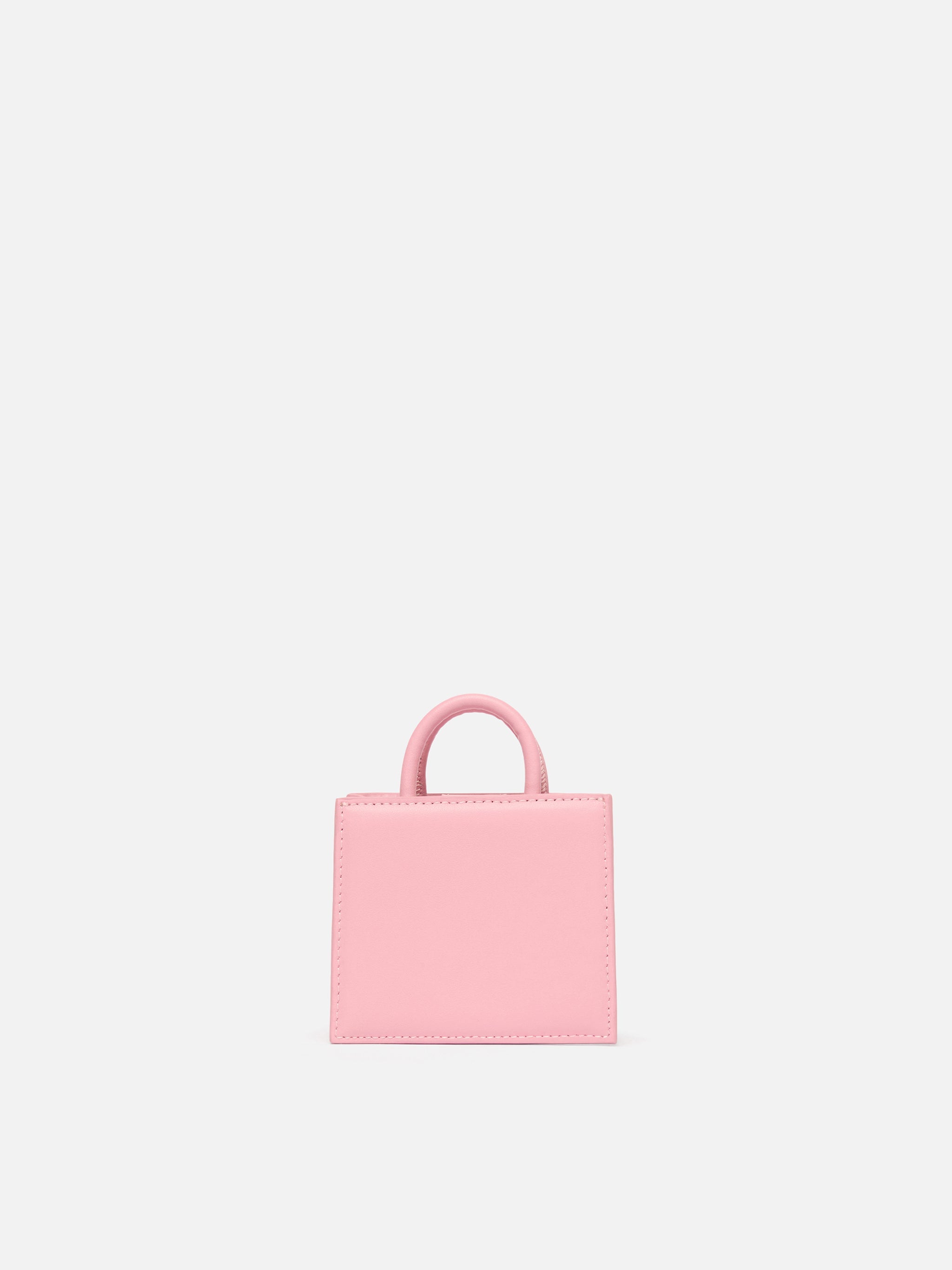 Shop Bag Micro in pelle rosa pastello