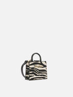 Micro borsa Shop Bag Micro in pelle e cavallino zebrato