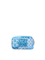 Soft Pouch trapuntata con fiori blu