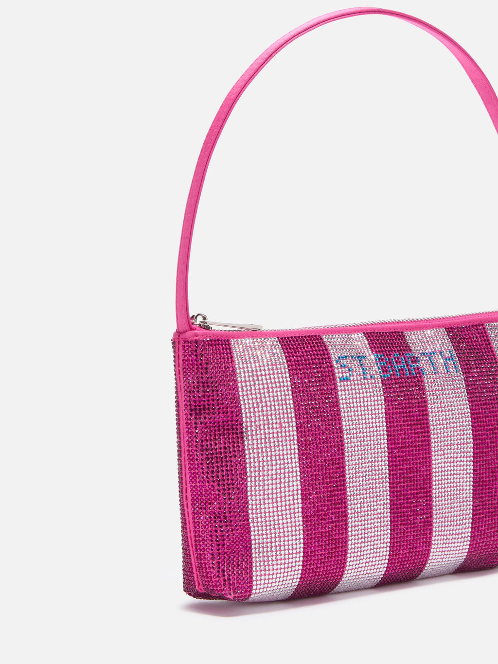 Mini Bag Strassy con strass rosa e argento