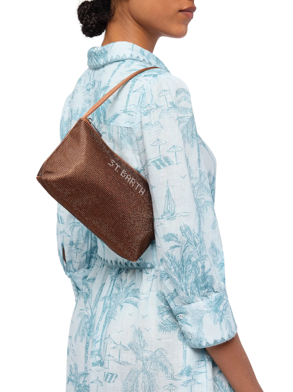 Mini Bag Strassy con strass marroni