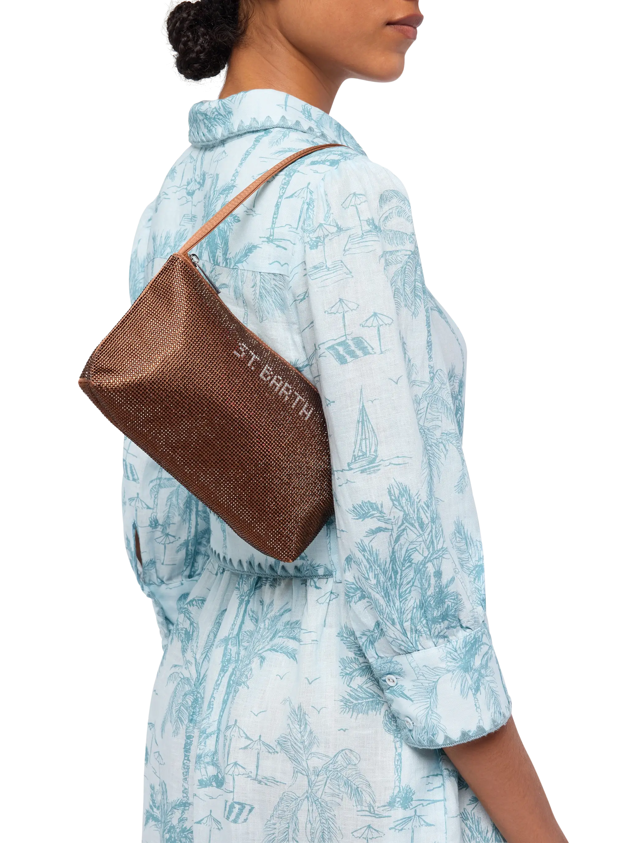 Mini Bag Strassy con strass marroni