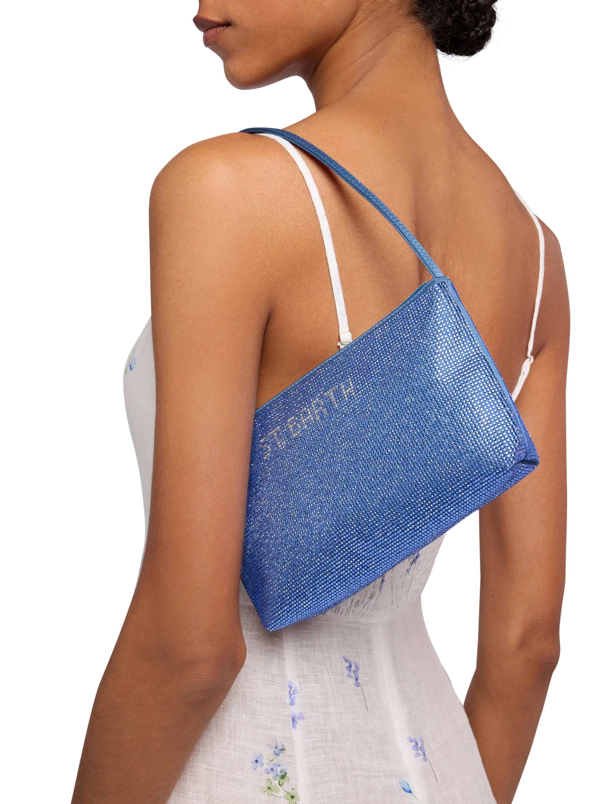 Mini Bag Strassy con strass blu avio