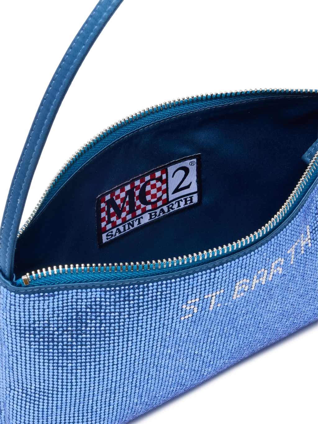 Mini Bag Strassy con strass blu avio