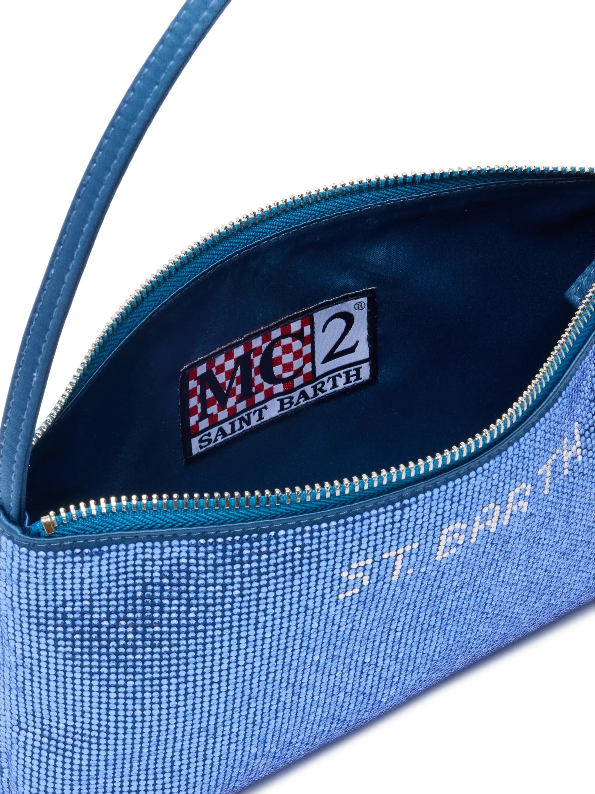 Mini Bag Strassy con strass blu avio