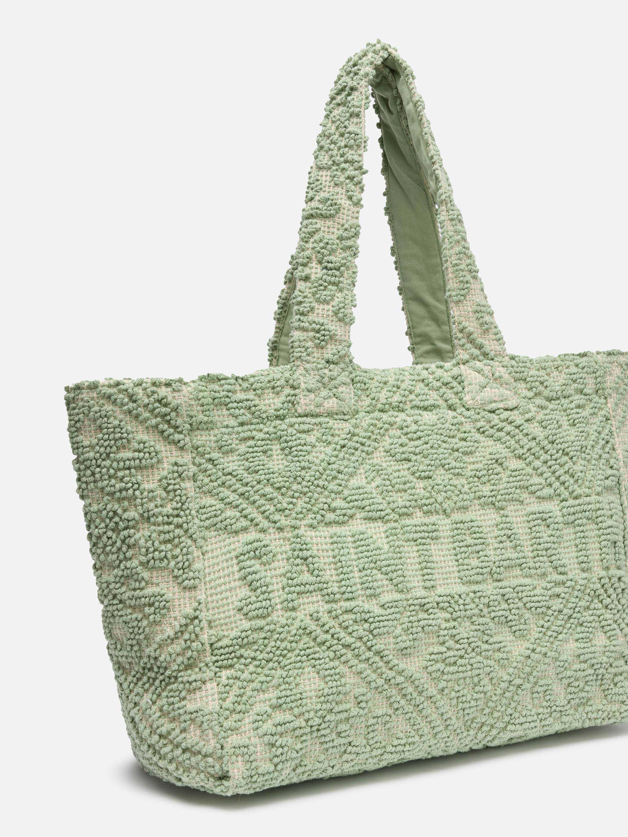 Tufting Cotton Tote Bag verde salvia