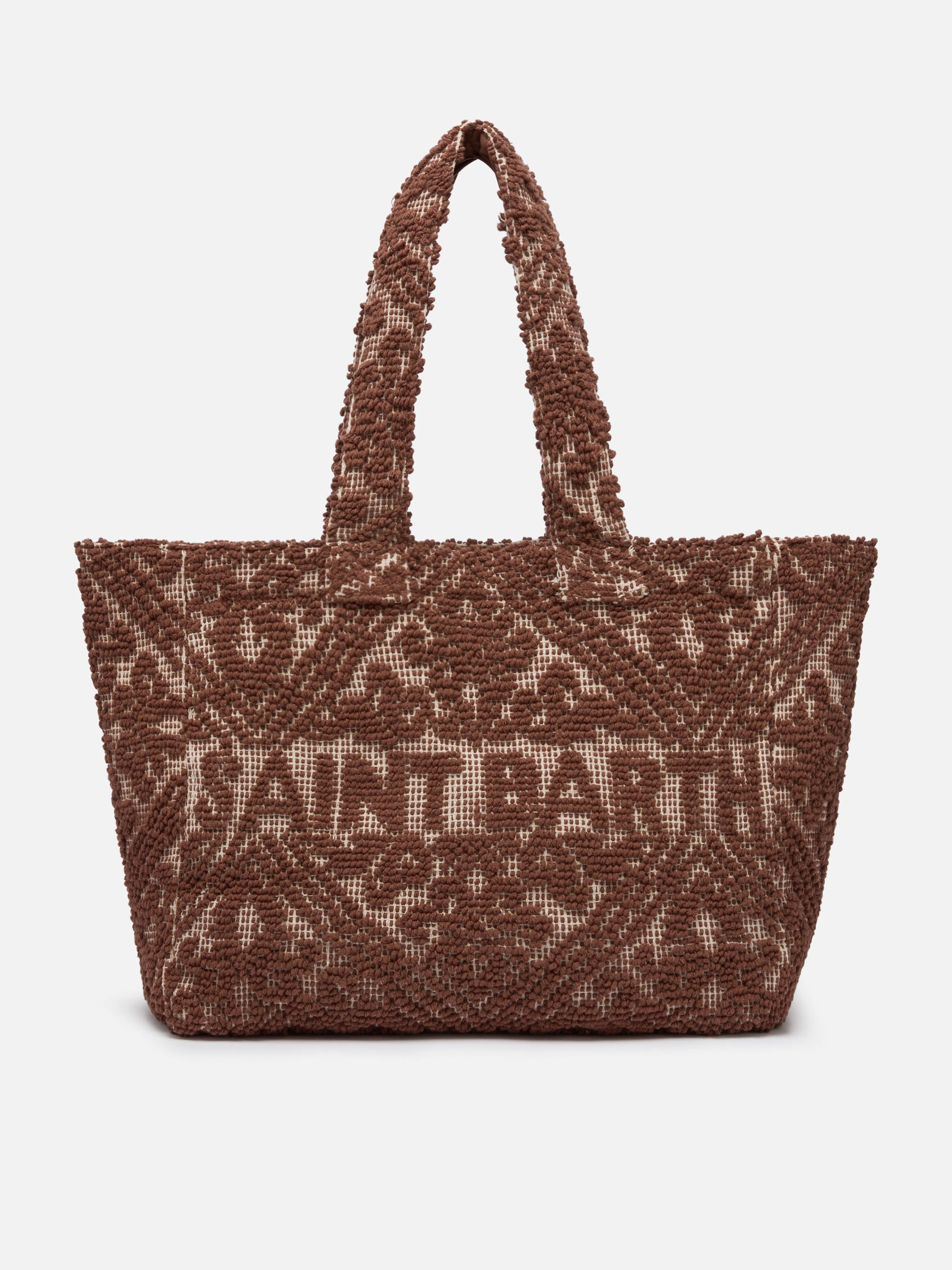 Tufting Cotton Tote Bag marrone