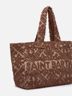 Tufting Cotton Tote Bag marrone