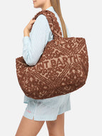 Tufting Cotton Tote Bag marrone