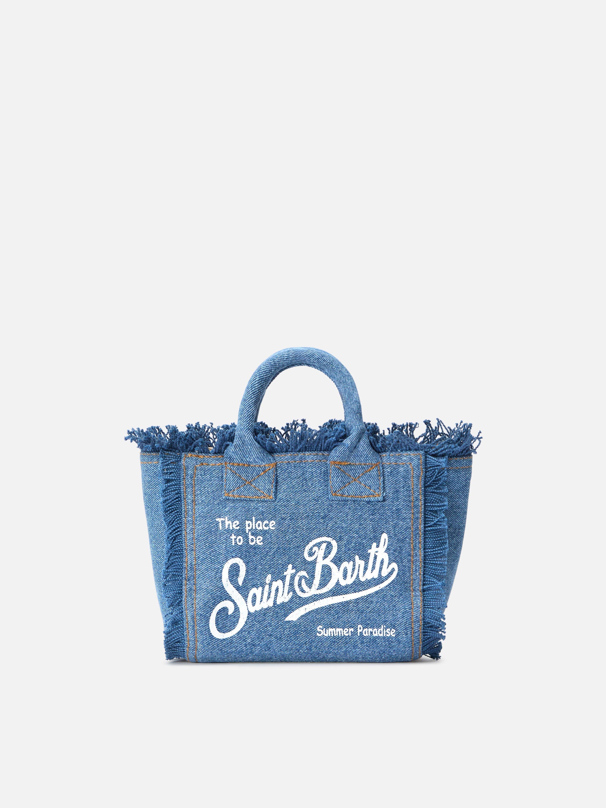 Borsa Vanity mini in denim lavaggio medio