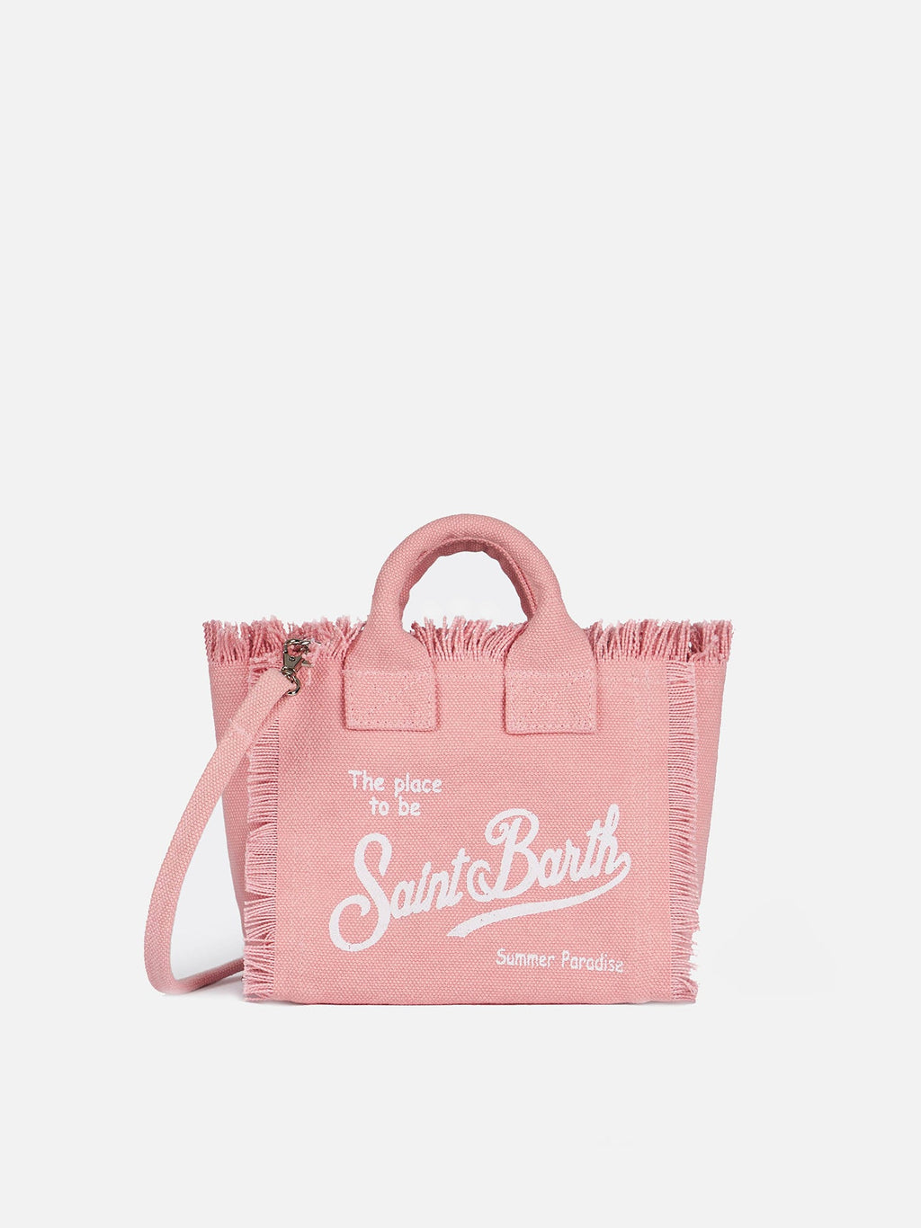 Borsa Mini Vanity in canvas di cotone rosa