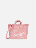 Borsa Mini Vanity in canvas di cotone rosa