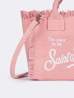 Borsa Mini Vanity in canvas di cotone rosa