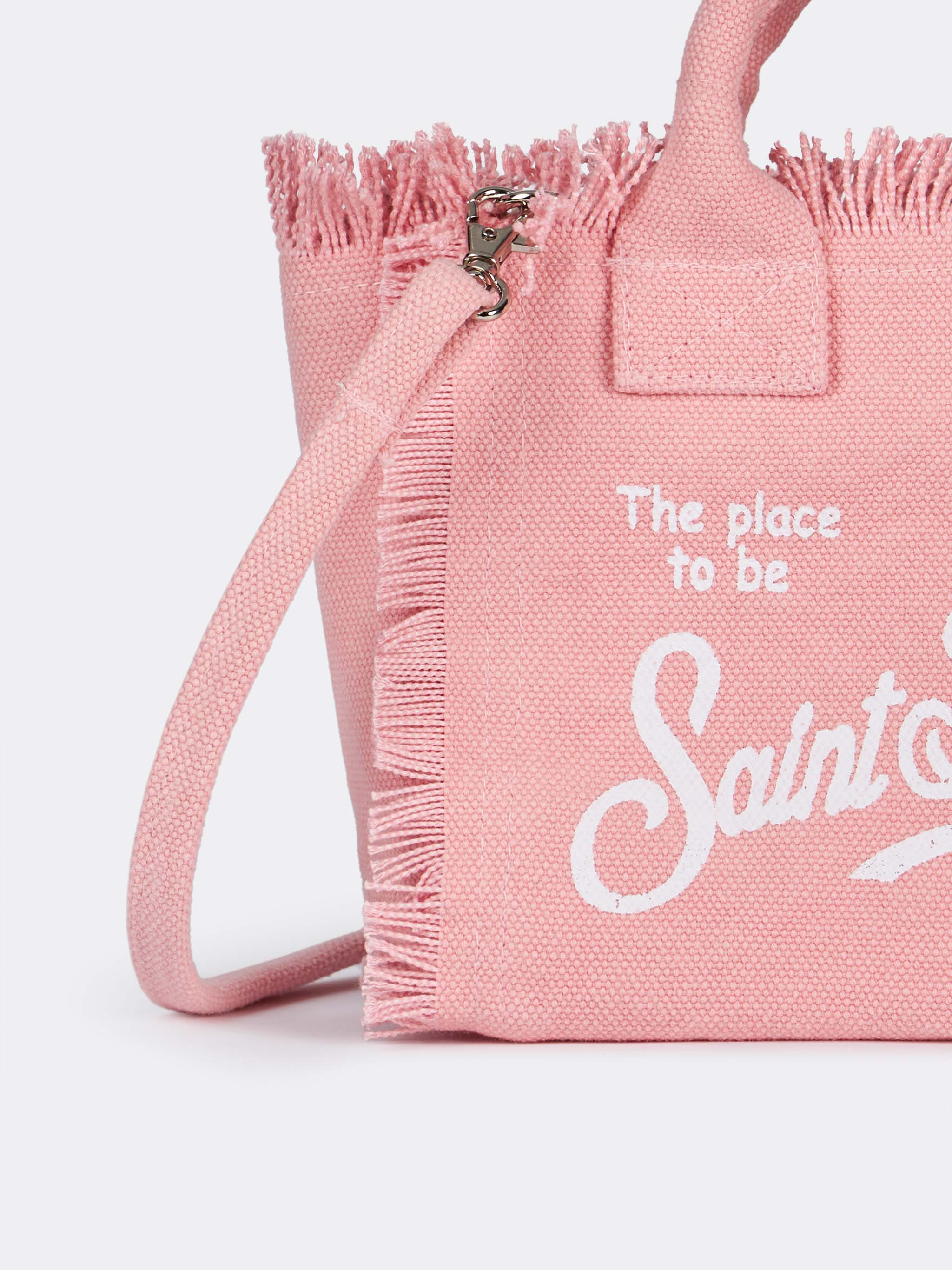 Borsa Mini Vanity in canvas di cotone rosa