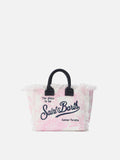 Borsa Vanity mini in canvas con stampa toile de Jouy rosa
