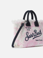 Borsa Vanity mini in canvas con stampa toile de Jouy rosa