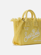 Borsa Vanity mini in canvas giallo chiaro tinta unita