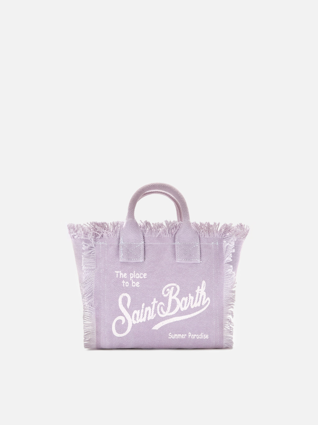 Borsa Vanity mini in canvas lilla tinta unita