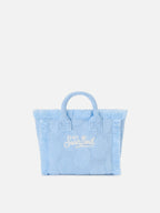 Borsa Vanity mini in tessuto effetto spugna con conchiglie in rilievo