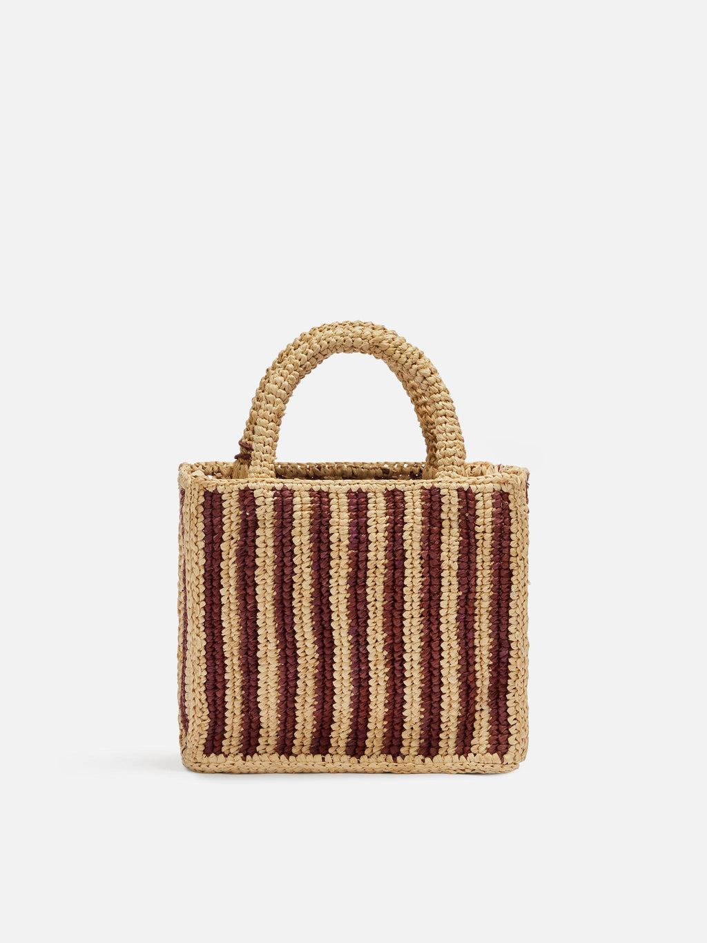 Borsa Mini Vanity Rafia con stampa a righe