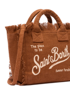 Borsa Mini Vanity in 100% LINO marrone